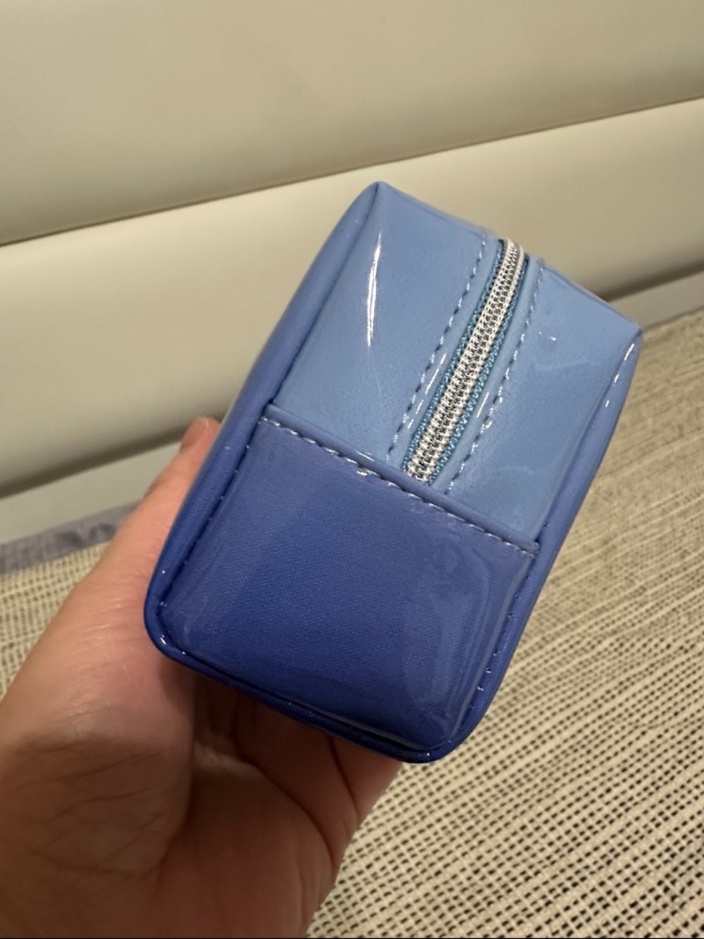 Dior Novelty Glossy Periwinkle Blue Cosmetic Pouch - Picture 4 of 7